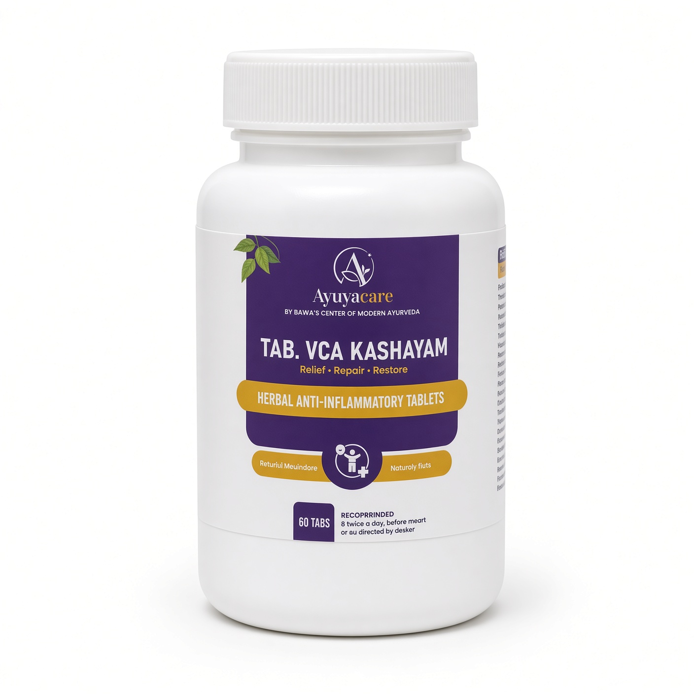 Ayuva Care Tab VCA Kashayam, Herbal Ayurvedic Tablets, 60 Count